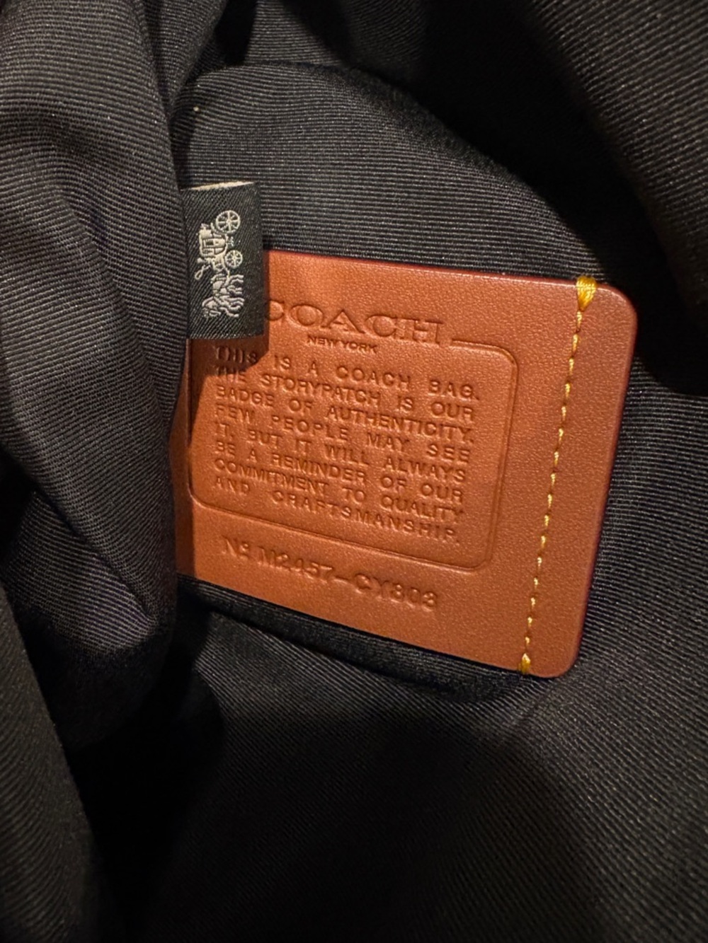 COACH Dominic Black Pebble Leather Sling Bag - Picture 10 of 13